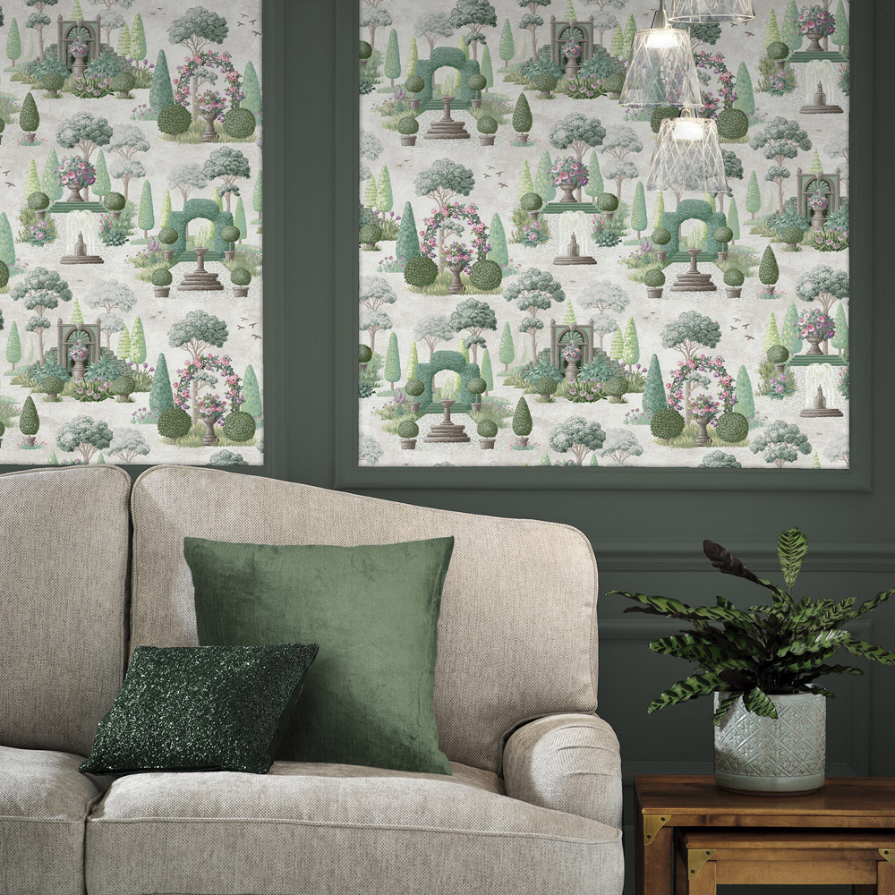 Laura Ashley Naunton Folly Fern Green Wallpaper Image 3