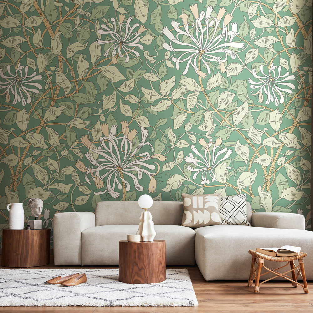 Origin Murals Honeysuckle Green Wall Mural Image 1