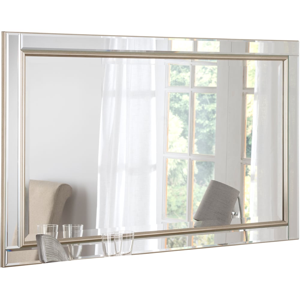 Yearn Timeless Warm Silver Bevelled Wall Mirror 91 x 65cm Image 3