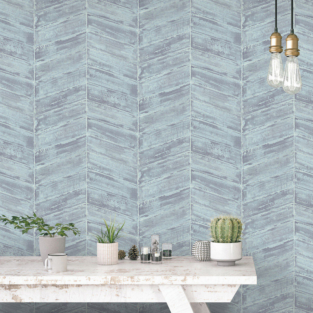 Galerie Ambiance Chevron Blue Wallpaper Image 2