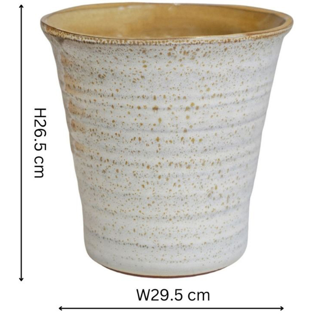 Ivyline Vallo Ivory and Cream Reactive Glaze Tapered Planter 29.5cm Image 4