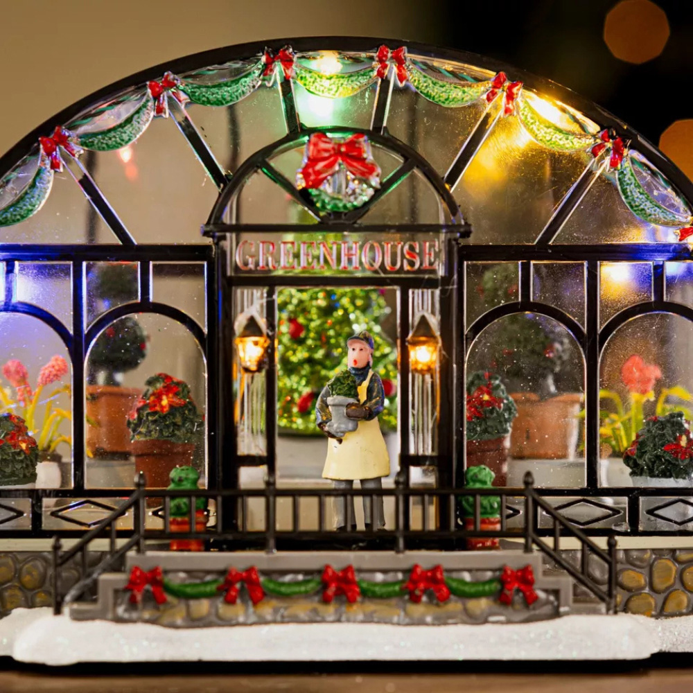 Marco Paul Warm White LED Light Up Wooden Village Scene House Christmas Ornament 30cm Image 7