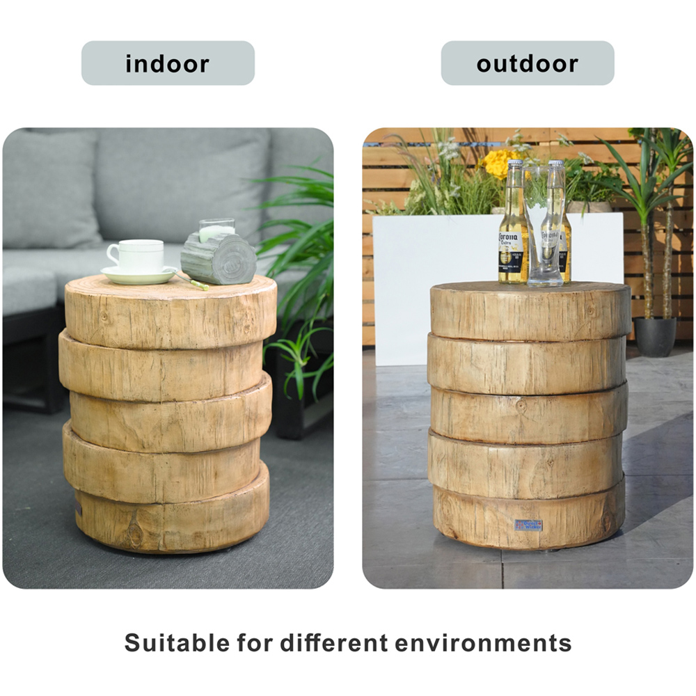 Direct Wicker Wooden Round Side Table Image 6