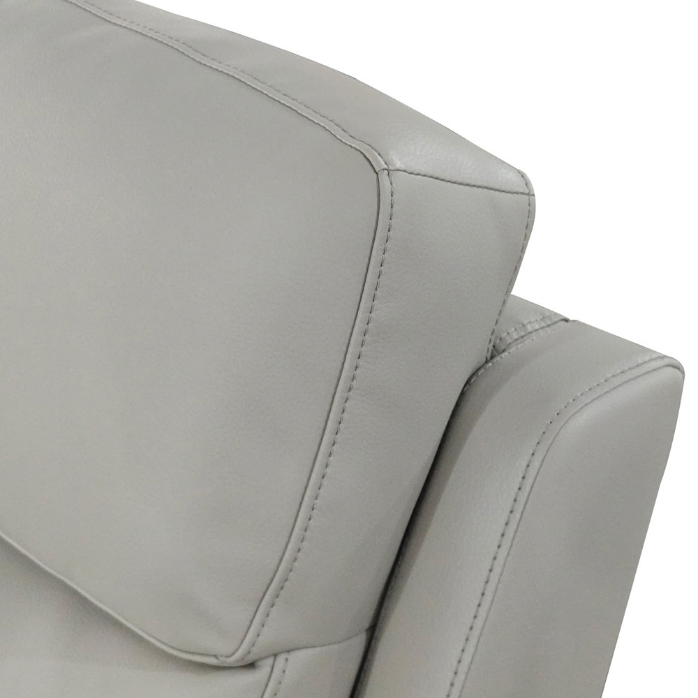 Aspire Kingsmere Light Grey Leather Power Recliner Armchair Image 4