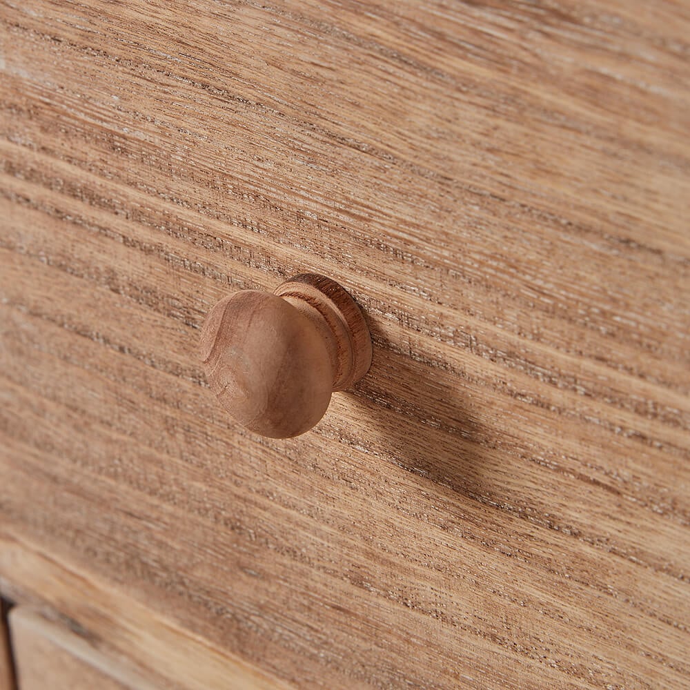 Home Source Canterbury 5 Drawer Natural Washed Solid Wood Tall Chest of Drawers Image 6