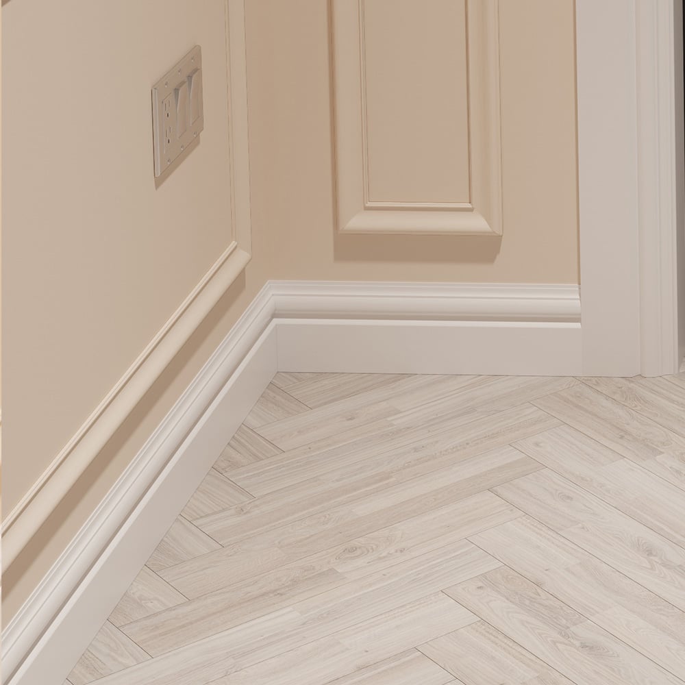 National Skirting White Torus II Primed Skirting Board 18mm 70 x 3040mm Image 2
