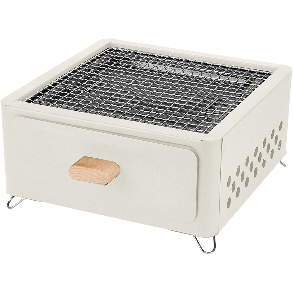 Living and Home White Windproof Metal BBQ Grill and Tea Stove Image 1