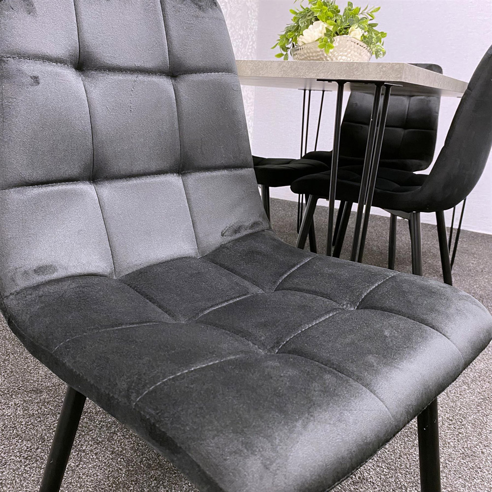 Kosy Koala 4 Seater Grey and Black Dining Table Set Image 3