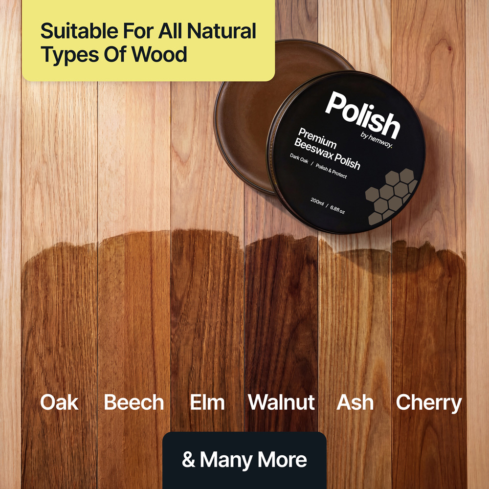 Hemway Beeswax Dark Oak Furniture Polish 200ml with Lint-Free Cloths Image 5