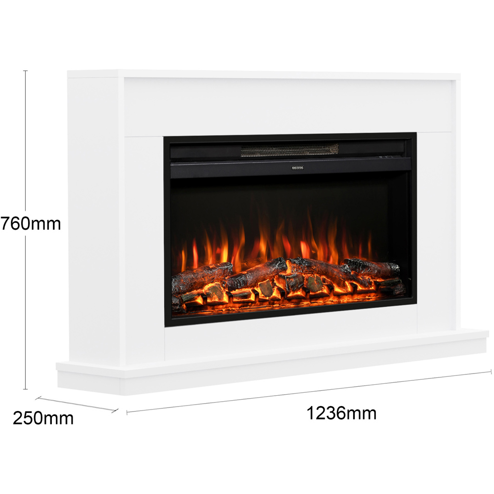 Be Modern Salehurst Ash White Timber Electric Fireplace 2kW 52 inch Image 6