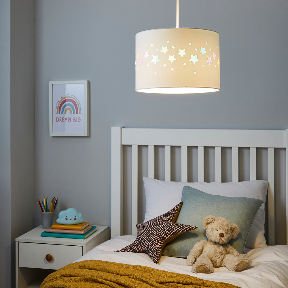 Glow Easyfit White Stars Iridescent Pendant Shade Image 5