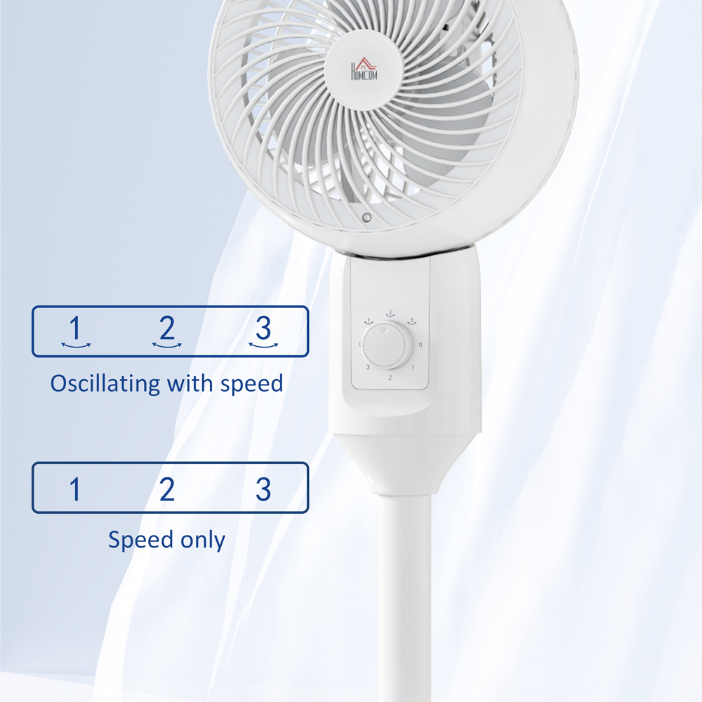 HOMCOM White Air Circulator Fan with Carry Handle 9 inch Image 8