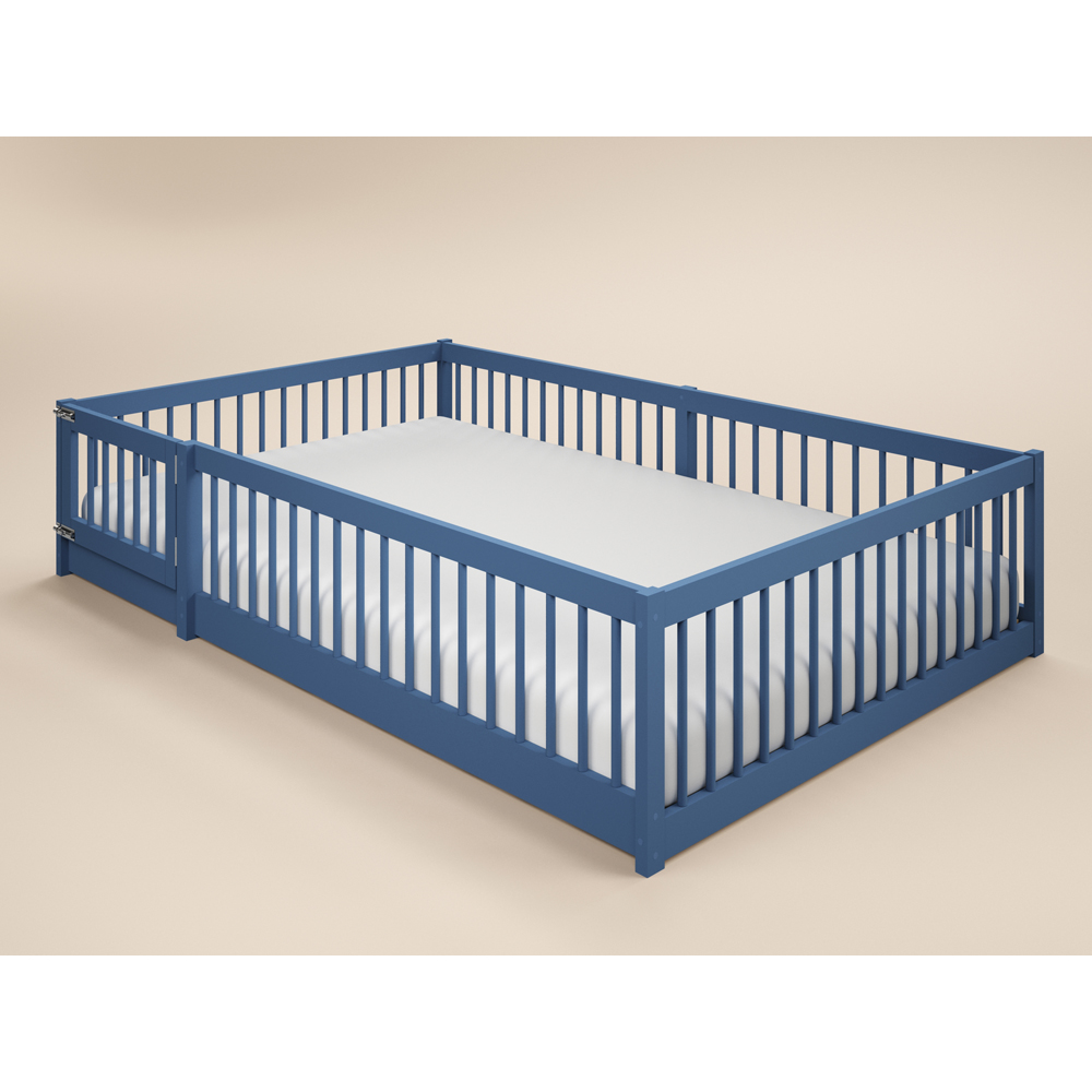 Flair Imogen Small Double Blue Montessori Toddler Floor Bed | Homebase