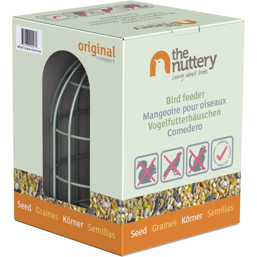 Happy Beaks The Nuttery Ocean Green Squirrel-Proof Compact Seed Feeder Image 3
