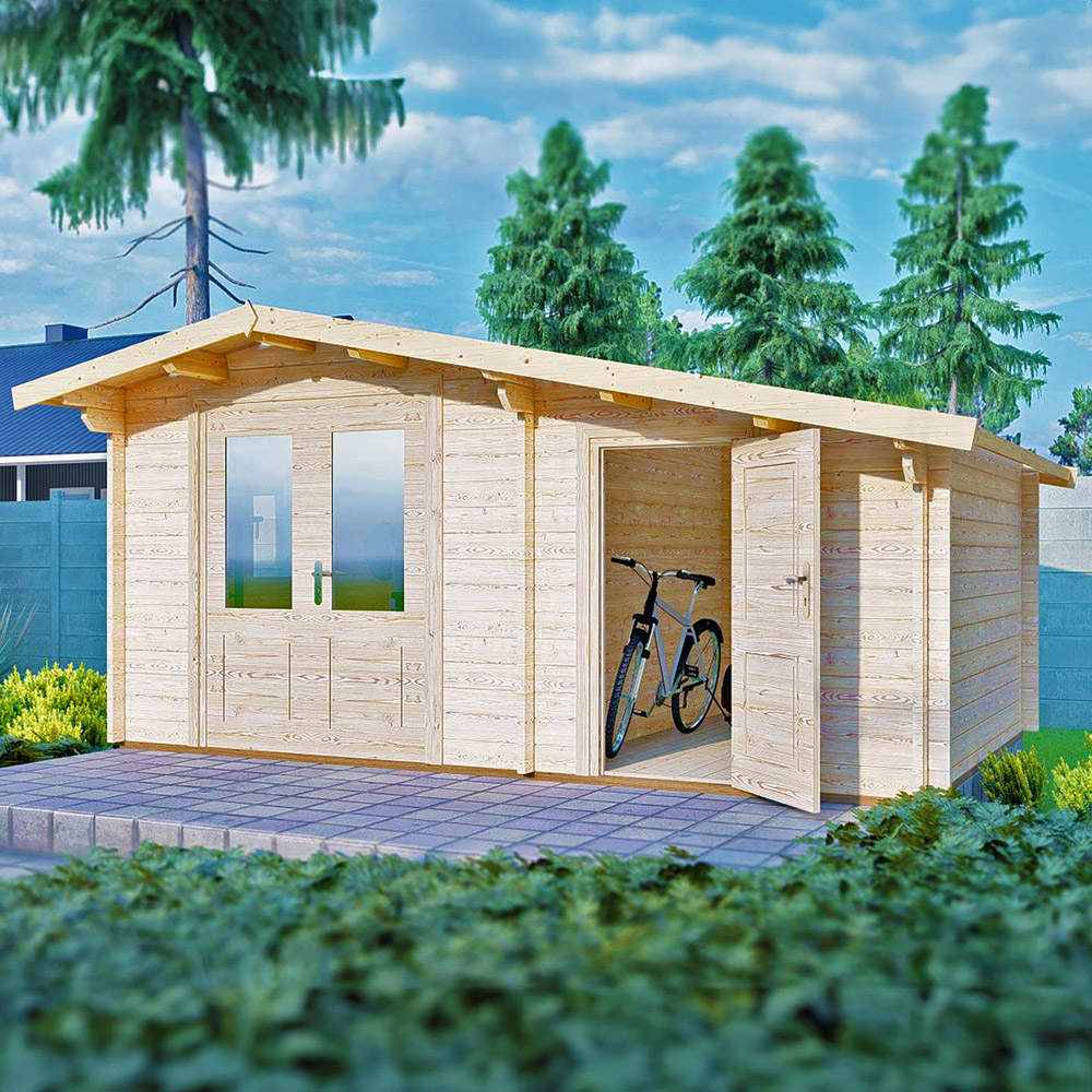 Shire Deko 16 x 10ft Single and Double Door Log Cabin Image 2