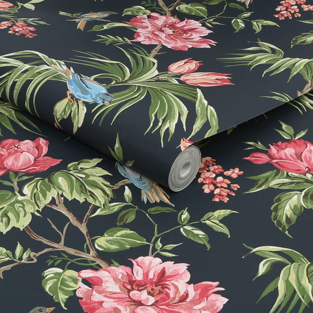 Next Birds & Blooms Navy Wallpaper Image 2