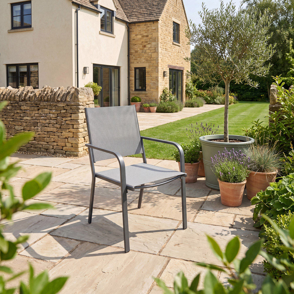 Artemis Home Rivington 4 Seater Steel Grey Garden Dining Set Image 3