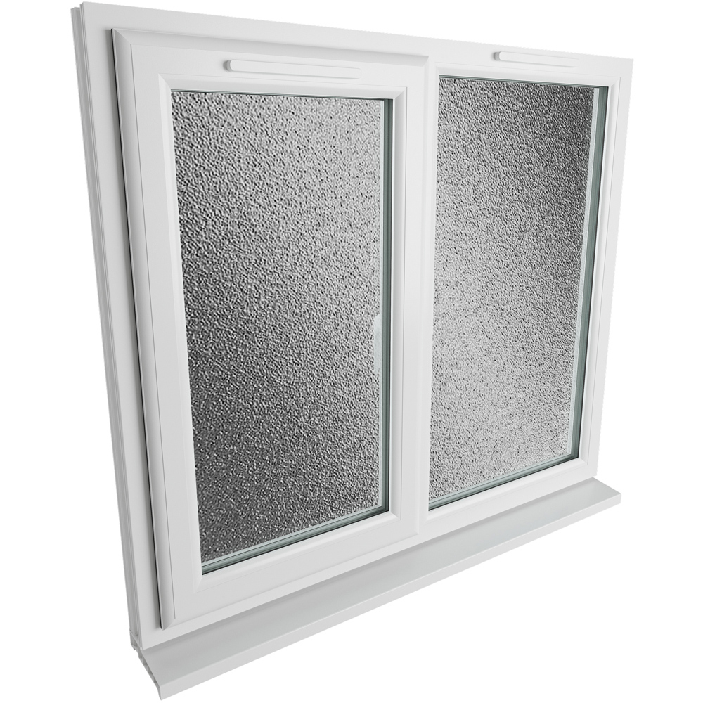 Crystal uPVC Double Glazed Window LH Side Hung Next to a Fixed White Obscure Glass 1190x1190mm Image 9