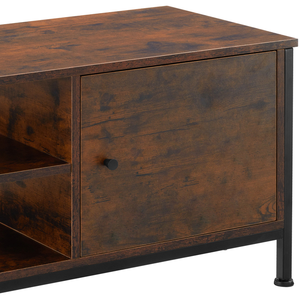 tectake Durban 3 Shelf Dark Wood Rustic TV Stand Image 6