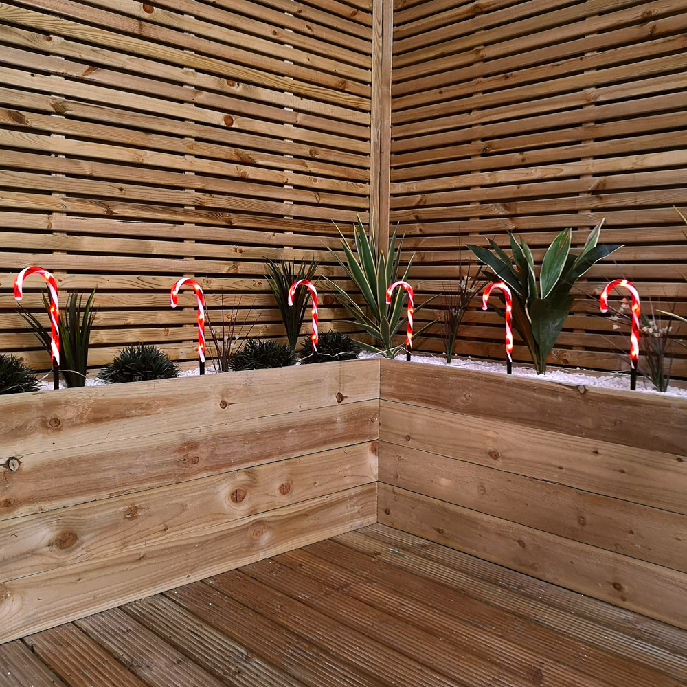 Samuel Alexander 6 Piece LED Red and White Stripe Christmas Candy Cane Light Set Image 8