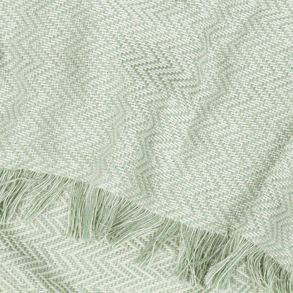 Yard Wisley Green Herringbone Woven Throw 130 x 180cm Image 2