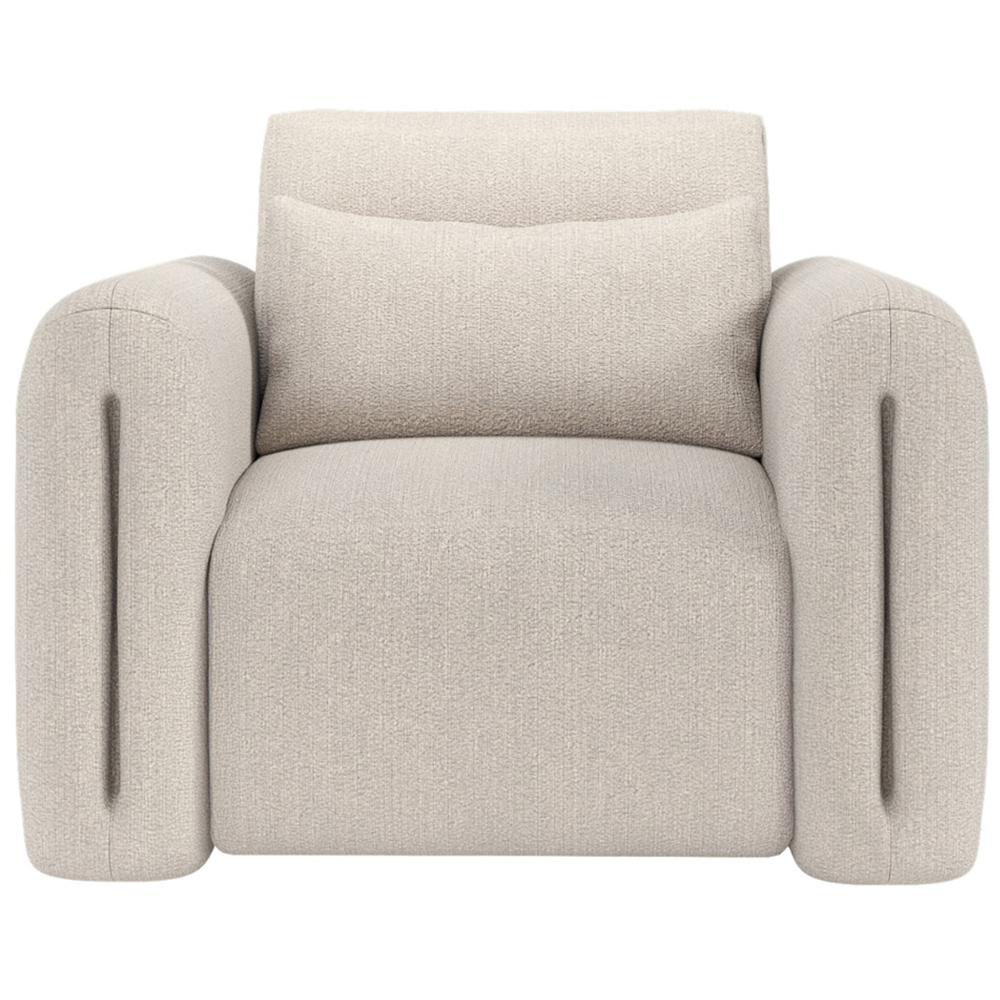 Solace+Co Mabel Beige Chenille Armchair Image 2