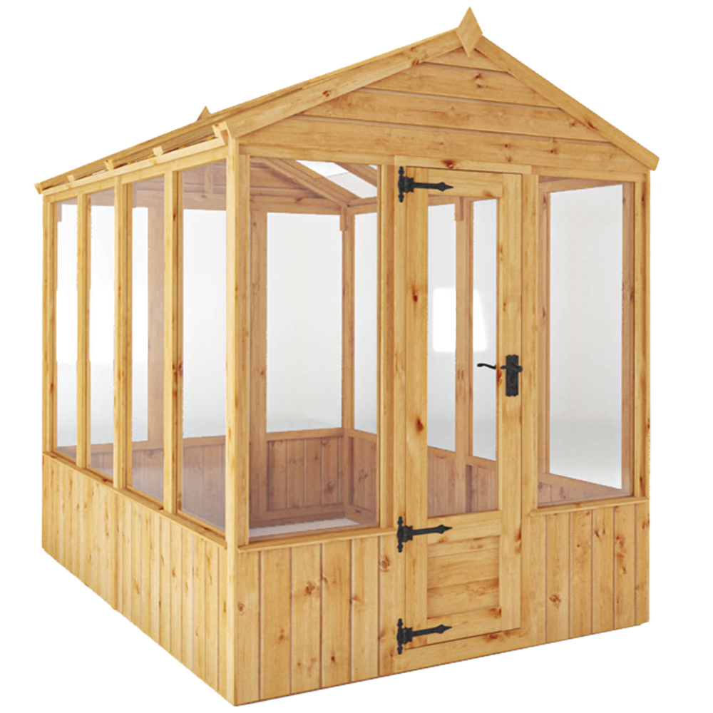 Mercia Woodsman Apex Styrene 8 x 6ft Greenhouse Image 1