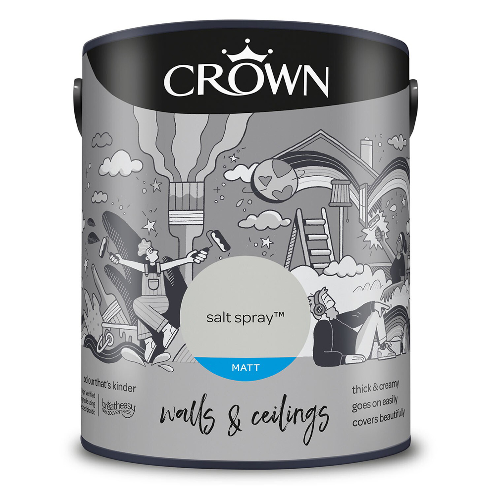 Crown Matt Emulsion Paint 5L - Salt Spray Image 2