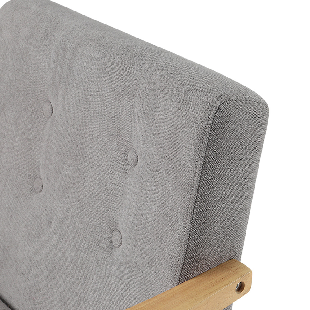 Living and Home Grey Tufted Wooden Armchair Image 3