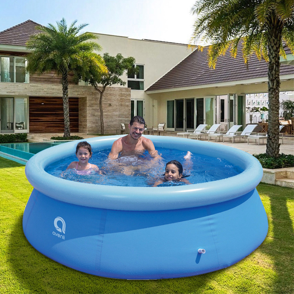Living and Home Light Blue Inflatable PVC Swimming Pool 300 x 300 x 76cm Image 2