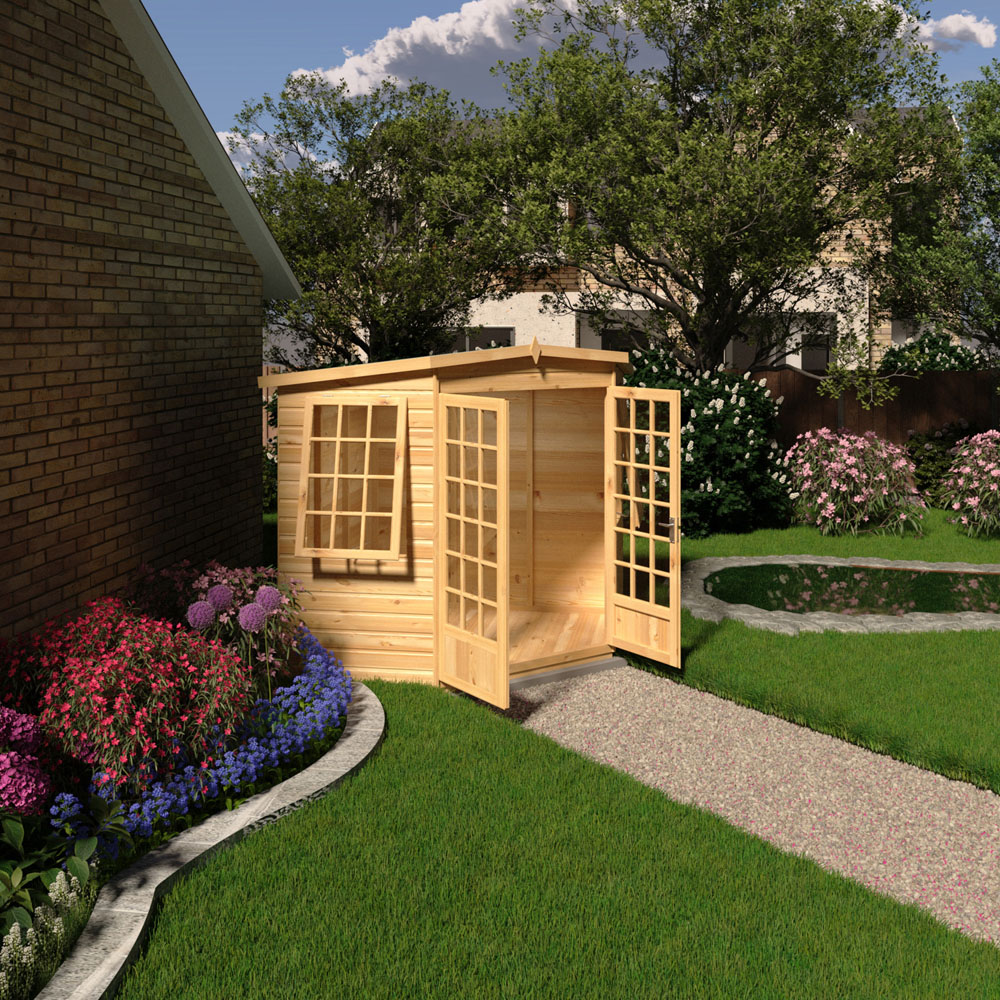 Shire Windsor 7 x 7ft Double Door Shiplap Pent Summerhouse Image 6