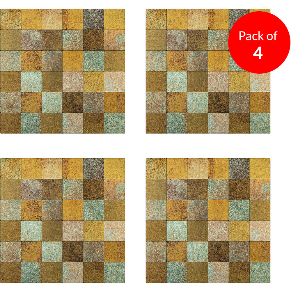 Britwall Bronze Multi-Shade Mosaic Square Aluminium Peel and Stick Backsplash 300 x 300mm 4 Pack Image 2
