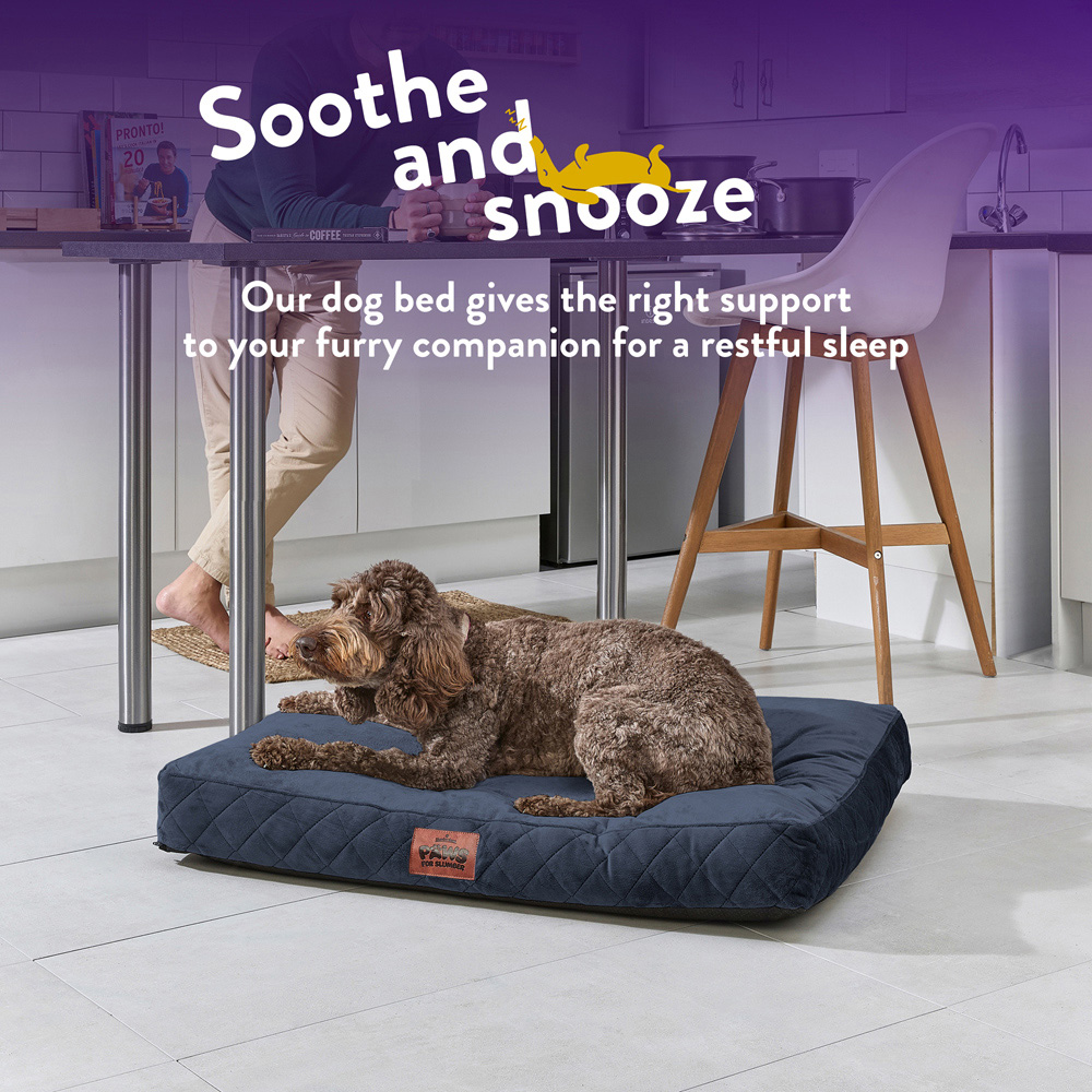 Slumberdown Large Blue Padded Pet Bed Image 4