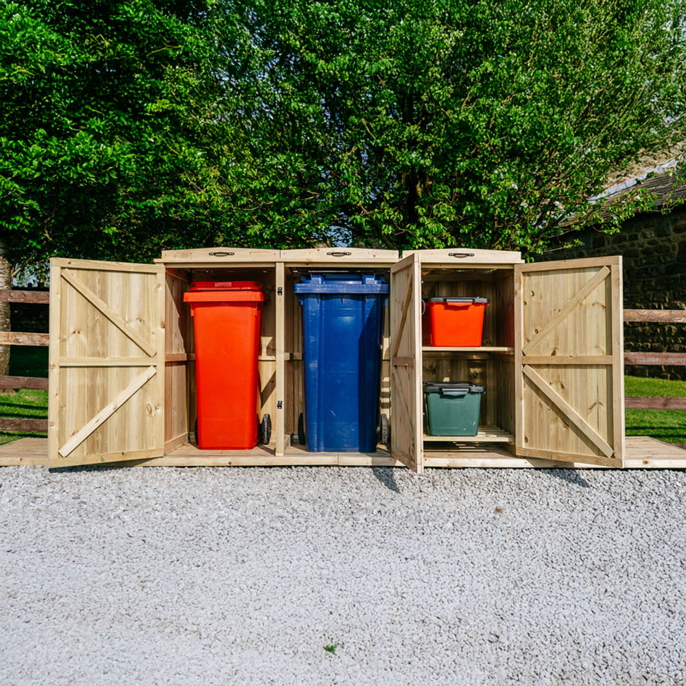 The Garden Village Chatburn 2 Recycle Box 2 Wheelie Bin Shed Image 2