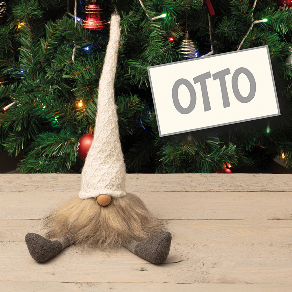 St Helens White Hat Fabric Santa Gonk Christmas Decoration Image 3