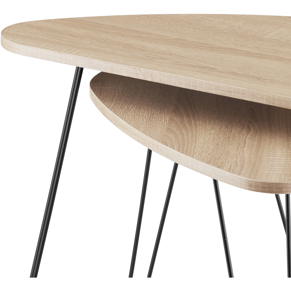 tectake Richmond Light Oak Sonoma Wooden Nest of Tables Set of 2 Image 8