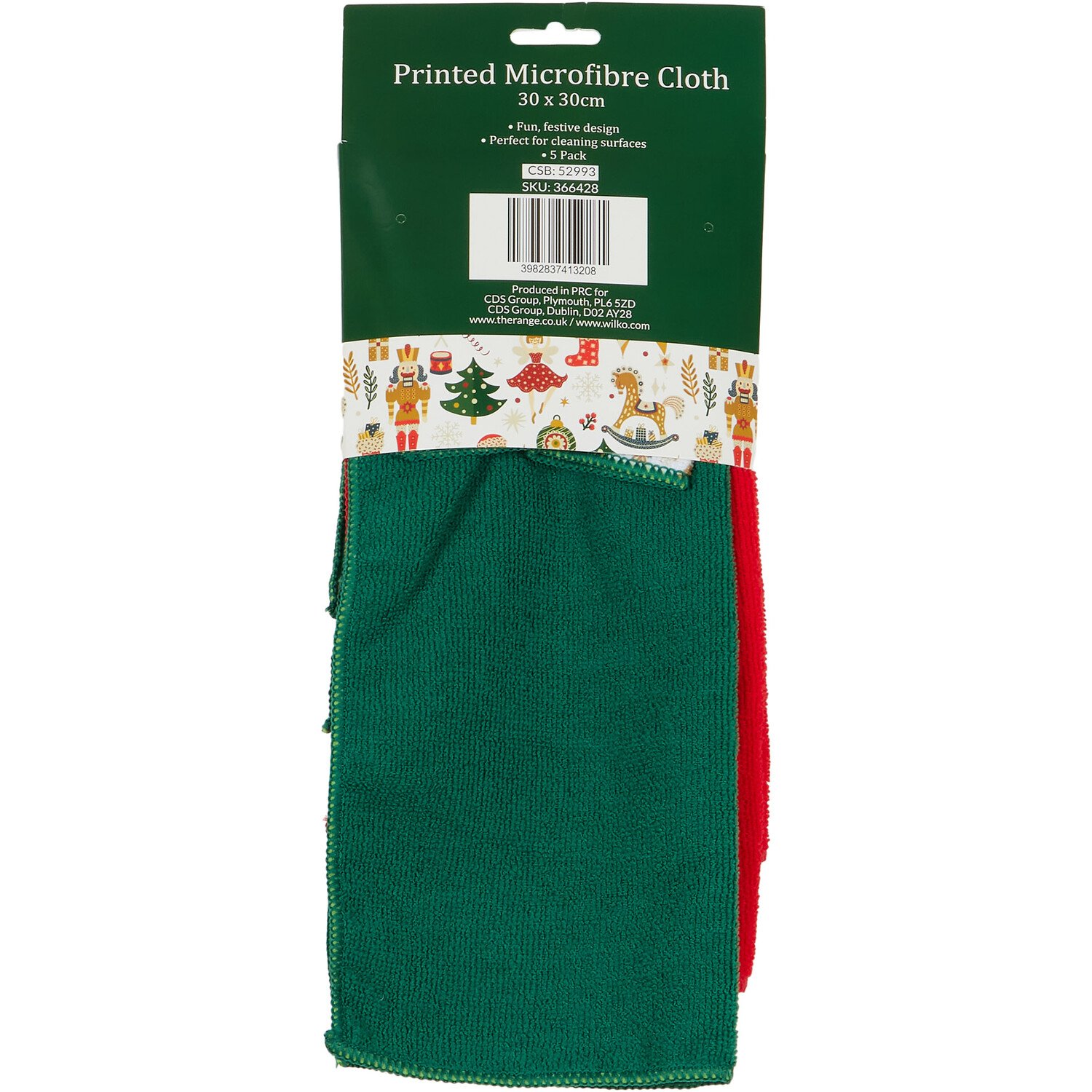 Pack of 5 Nutcracker Printed Microfibre Cloth Image 2