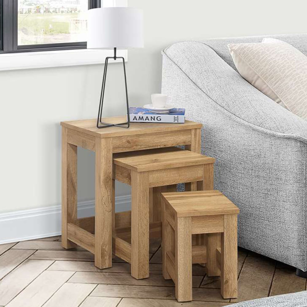 Compton Oak Nest of Tables Set of 3 Image 6