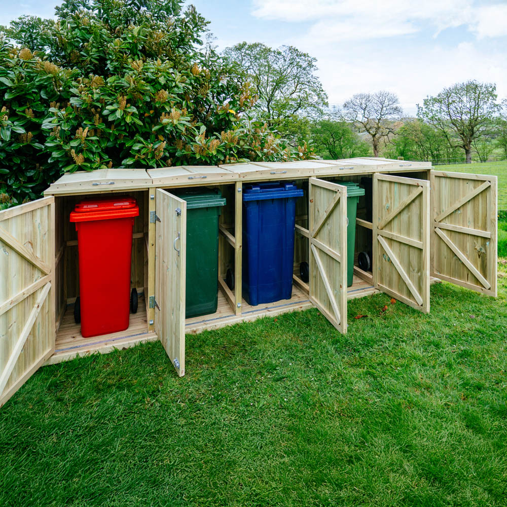 The Garden Village Shireburn 240L Quintet Wheelie Bin Shed Image 8