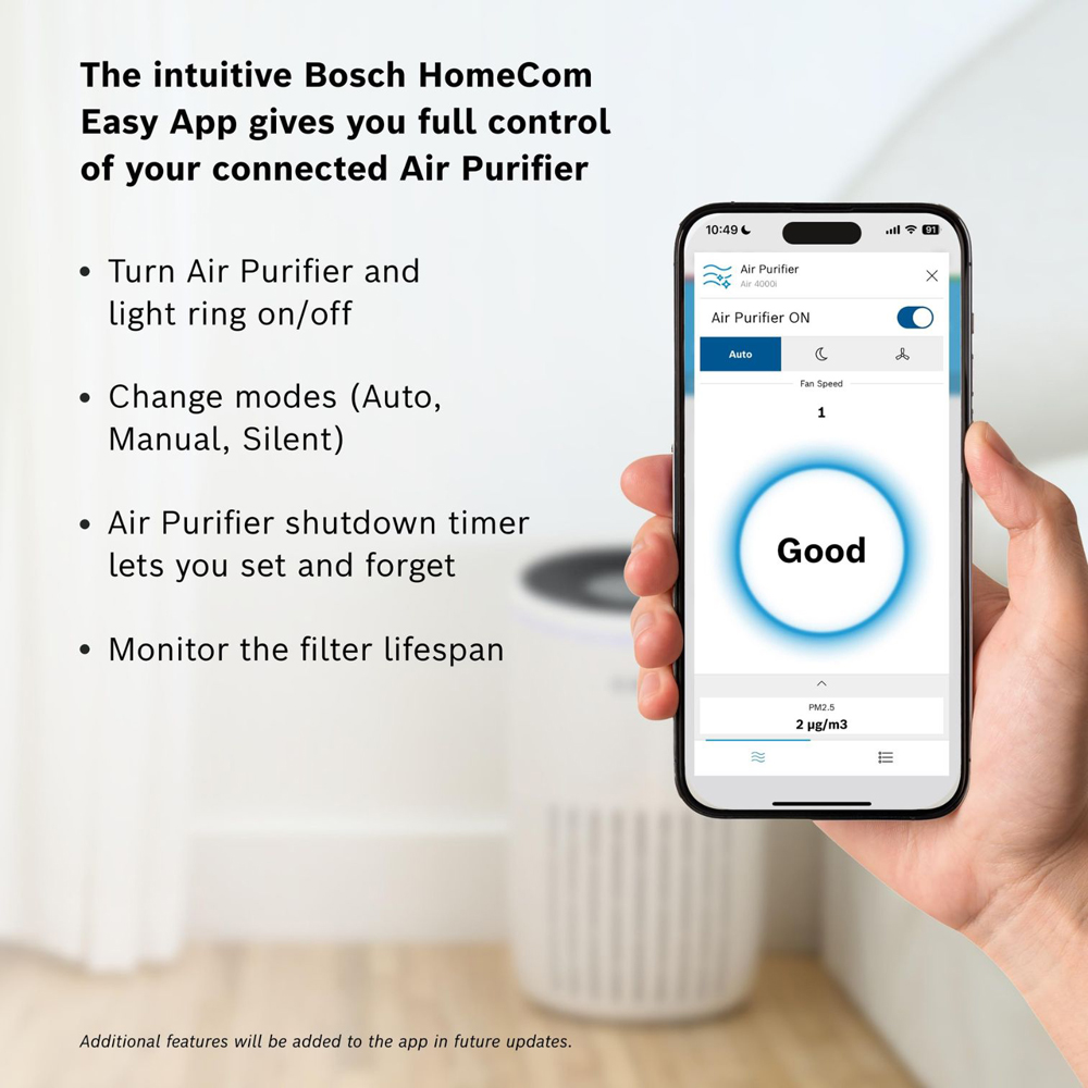 Bosch Air 4000i 3-in-1 White Compact Air Purifier Image 5