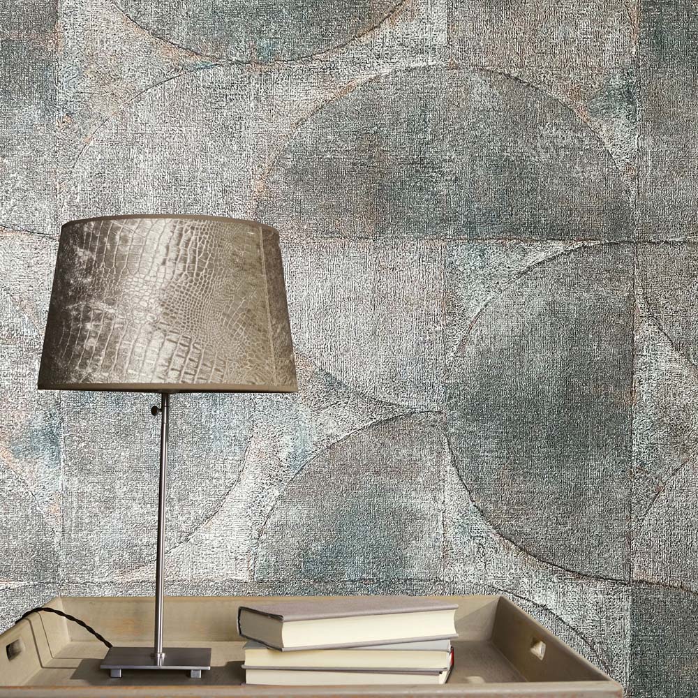 Galerie Perfecto 2 Rustic Circle Grey Wallpaper Image 3