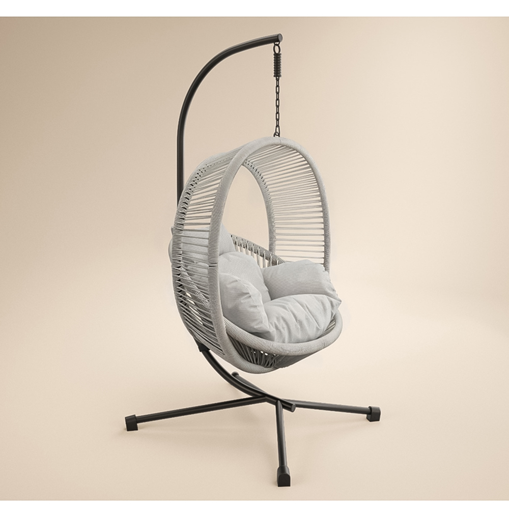 SOLACE+CO Lana Light Grey Garden Swing Chair Image 2