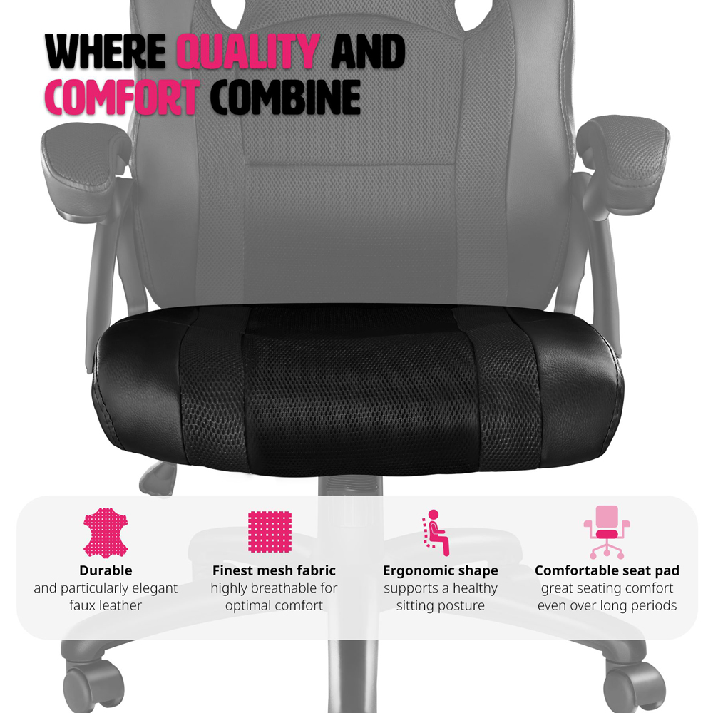 tectake Benny Black Gaming Chair Image 8