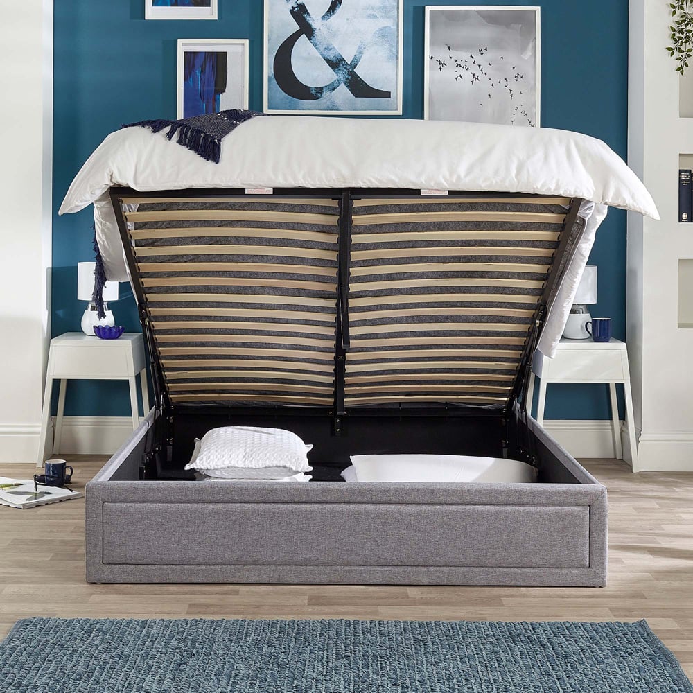 Aspire Furniture Castleton King Size Grey Ottoman Bed Image 5