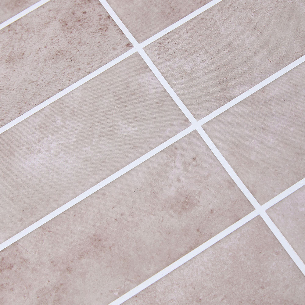 Living and Home Grid Effect Light Pink Peel and Stick Wall Tile Sticker 10 Pack Image 3