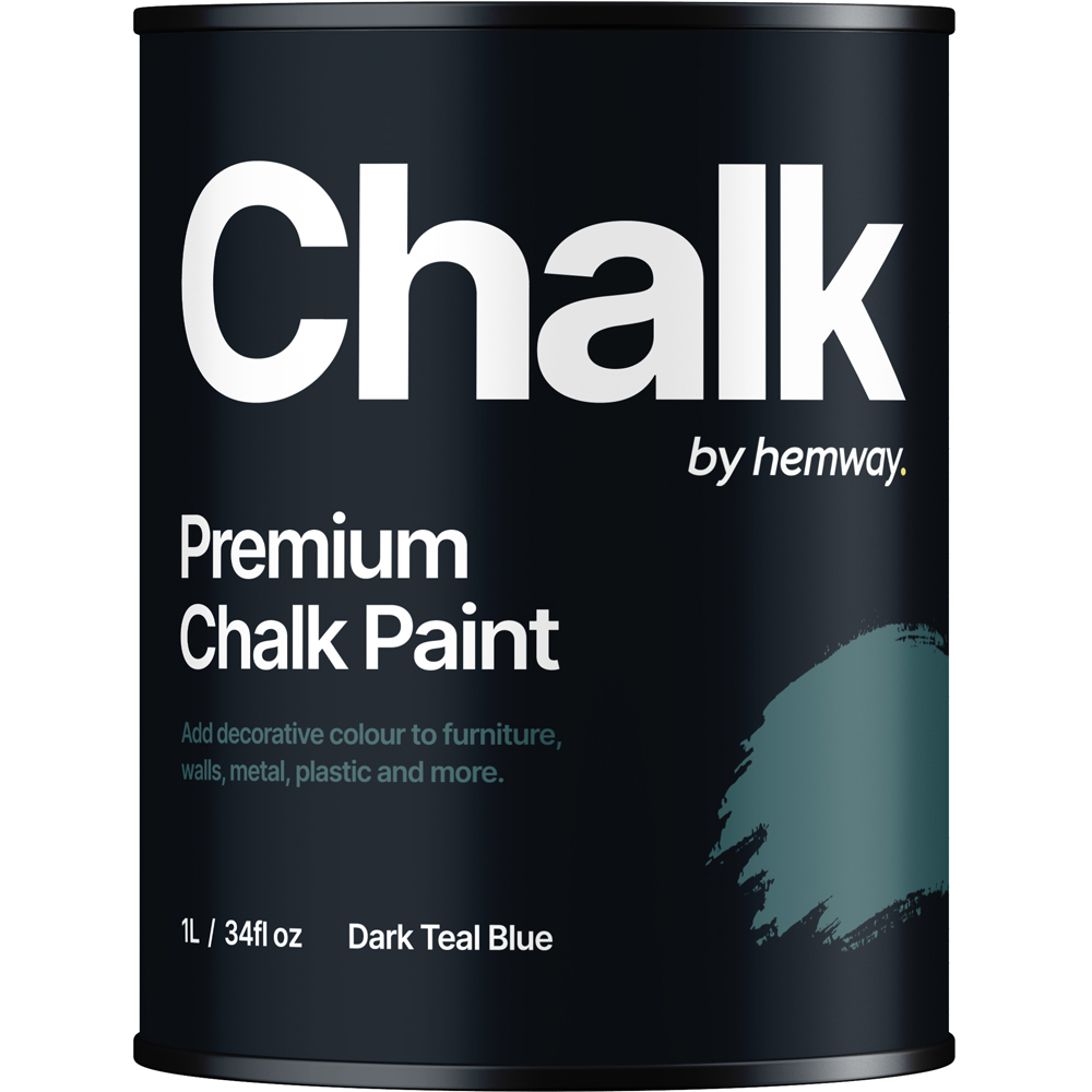 Hemway Dark Teal Blue Furniture and Walls Matt Chalk Paint 1L Image 2