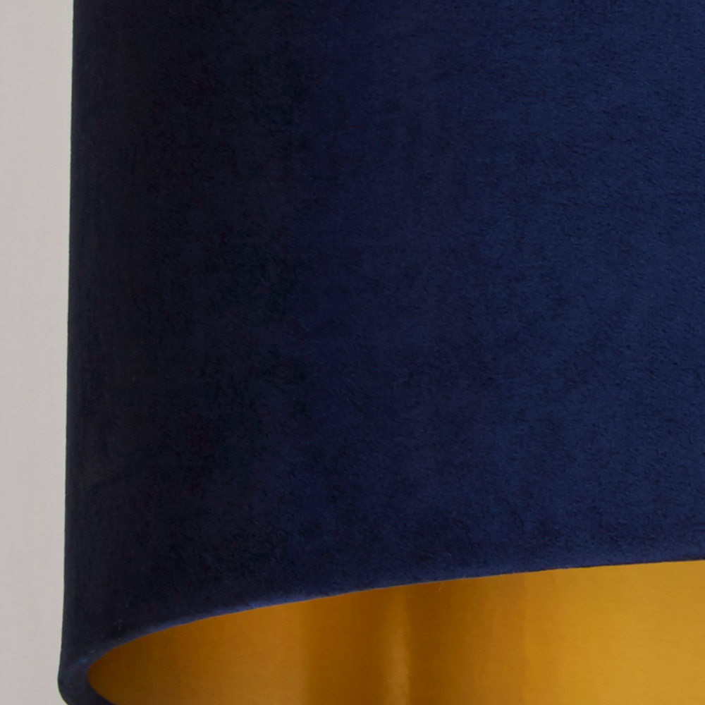 Lighting Collection Navy Gold Inner Velvet Drum Shade 50cm Image 4