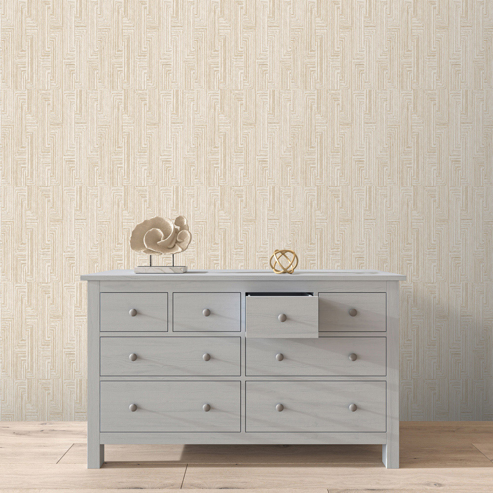 Design ID Retro String Motif Beige Wallpaper Image 4