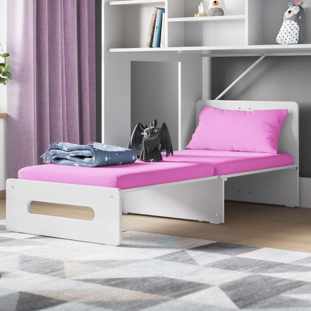 Flair Wizard White Junior High Sleeper with Hot Pink Futon Image 2