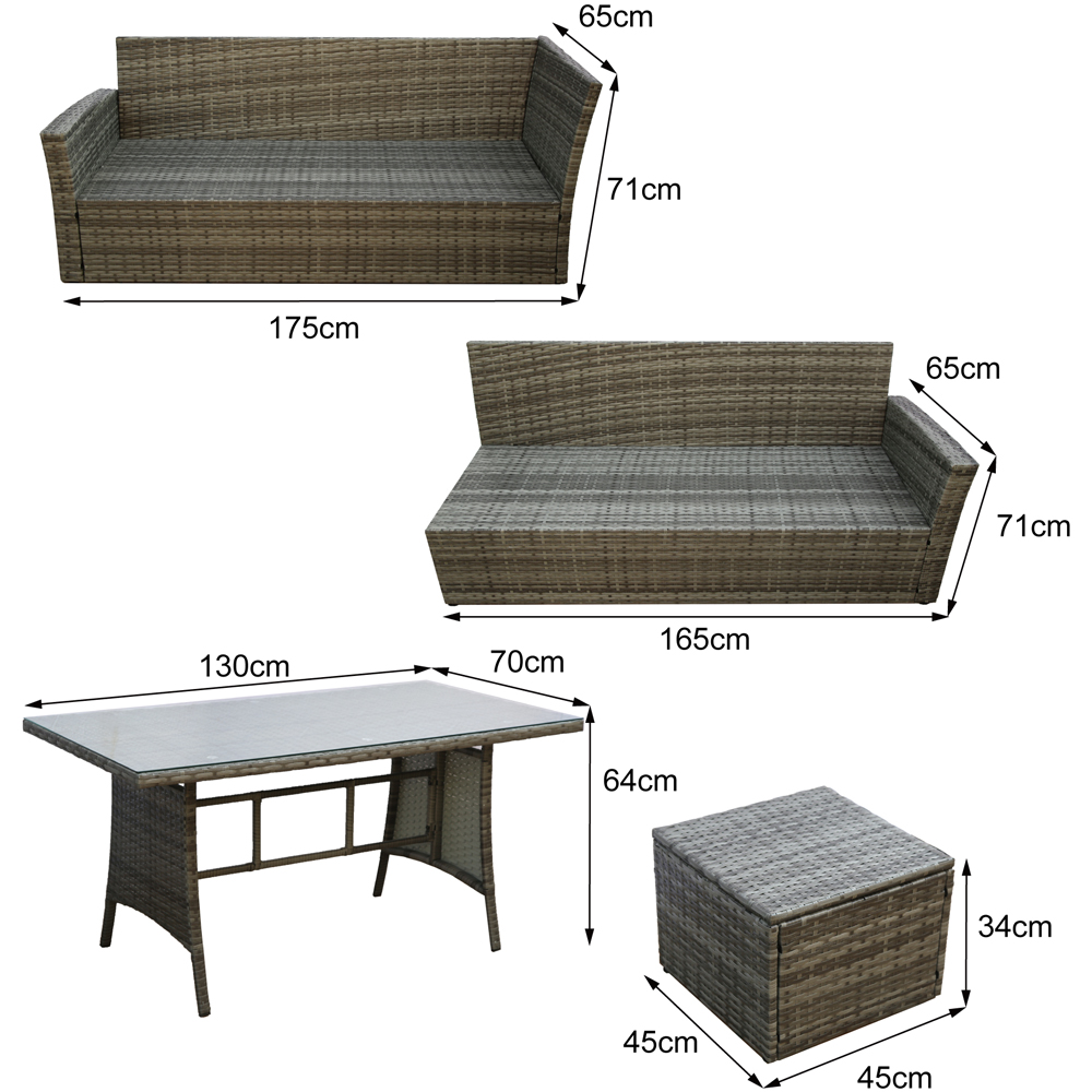 Home Garden Direct Pelias 9 Seater Rattan Dining Set Beige Image 9